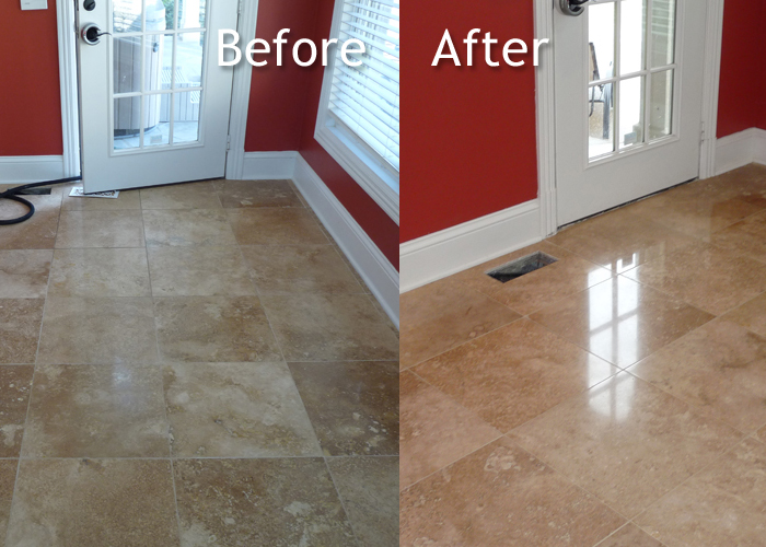 Travertine Az Stone Restoration, Repair Travertine Floor Tile In A Kitchen